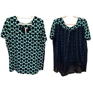 Bellatrix Hi-Lo Blouse with Semi-Transparent Back  XL